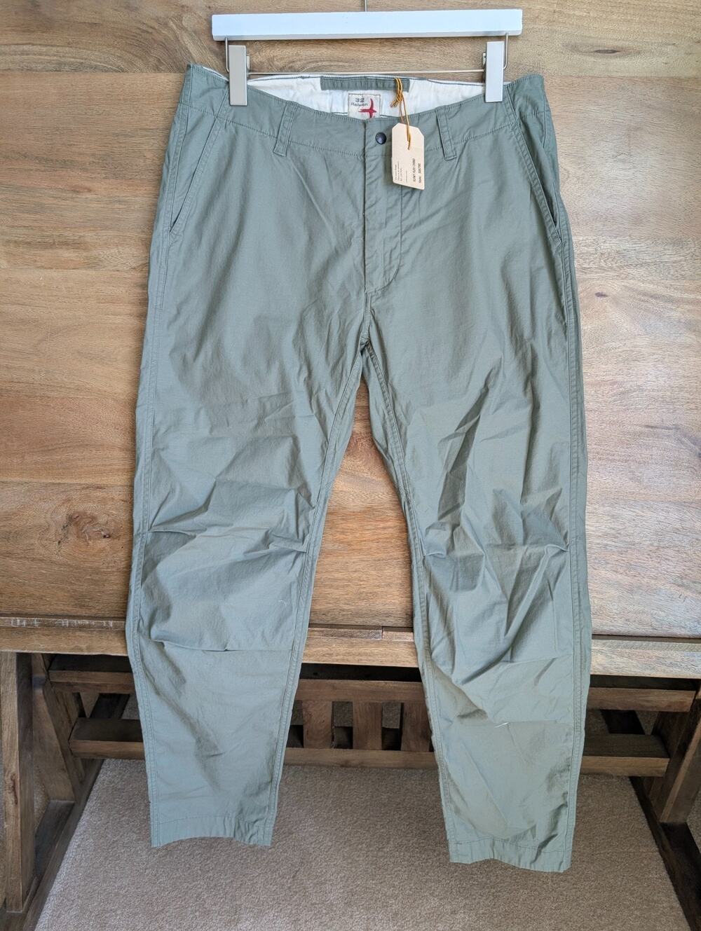 NWT Relwen Flywt Flex Chino Pants Mens 32 Green Lightweight Stretch Straight Leg